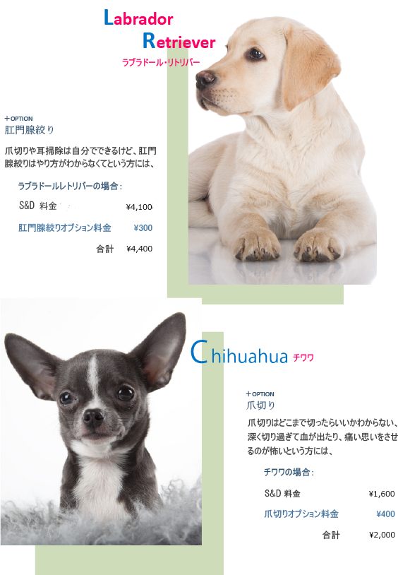 2つの値段表